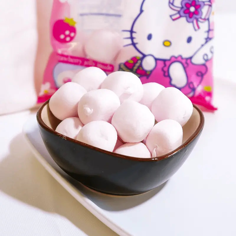 Hello Kitty Strawberry Marshmallows - Japanese Candy Filled with Strawberry Jelly, 3.17oz/Pack